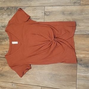 Burnt orange knotted Tee, XS Altar'd State